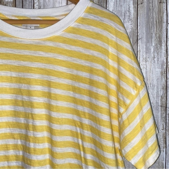 J. Crew Yellow Striped reimagined Tee - Picture 2 of 4